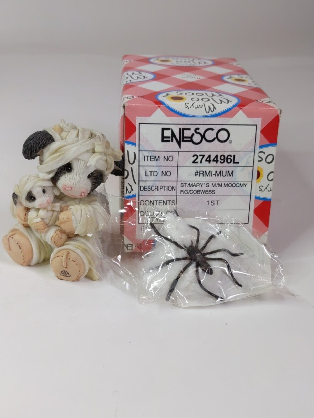 Vintage Enesco Mary’s Moo Moos 'All Wrapped In Moo' Figurine - Picture 2 of 10